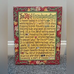 Glory Haus “The Joy of Grandparenting” canvas print. 12” x 15”